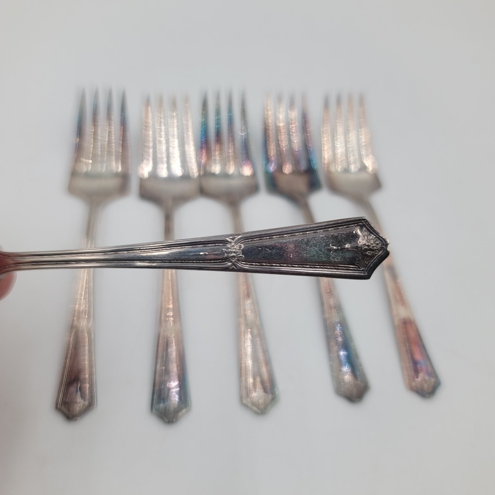 6pc‎ International Silver Bouquet-Vendome Salad Forks Rogers & Son Silverplate